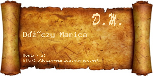 Dóczy Marica névjegykártya